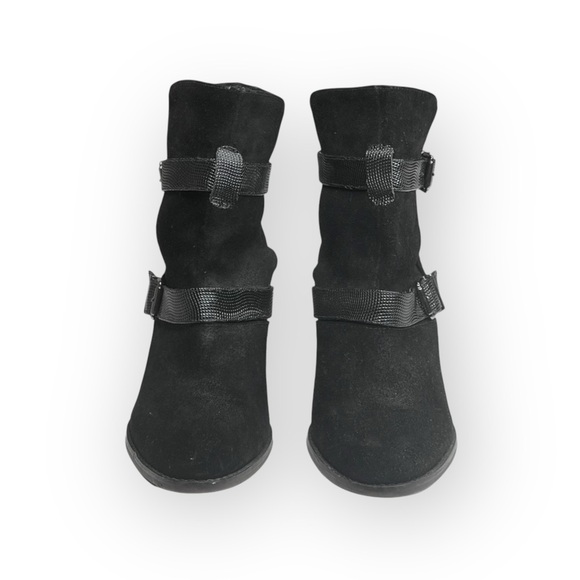 Paula Bahia ✿ Suede Double Buckle Wrap Strap Engineer Boots ✿ Black ✿ 39 8.5 9M - Picture 7 of 16